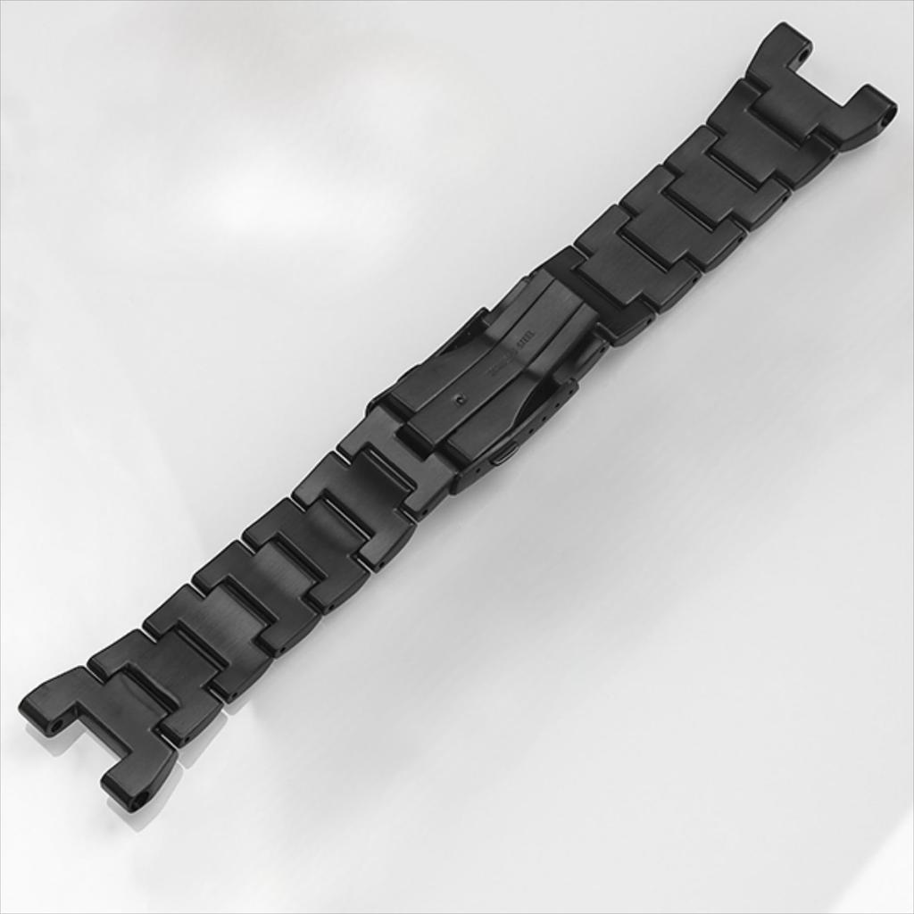 [HEZKUGU] Solid stainless steel bracelet compatible with GST-B100S120W300S310S300 steel heart watch strap. For men. (Black)