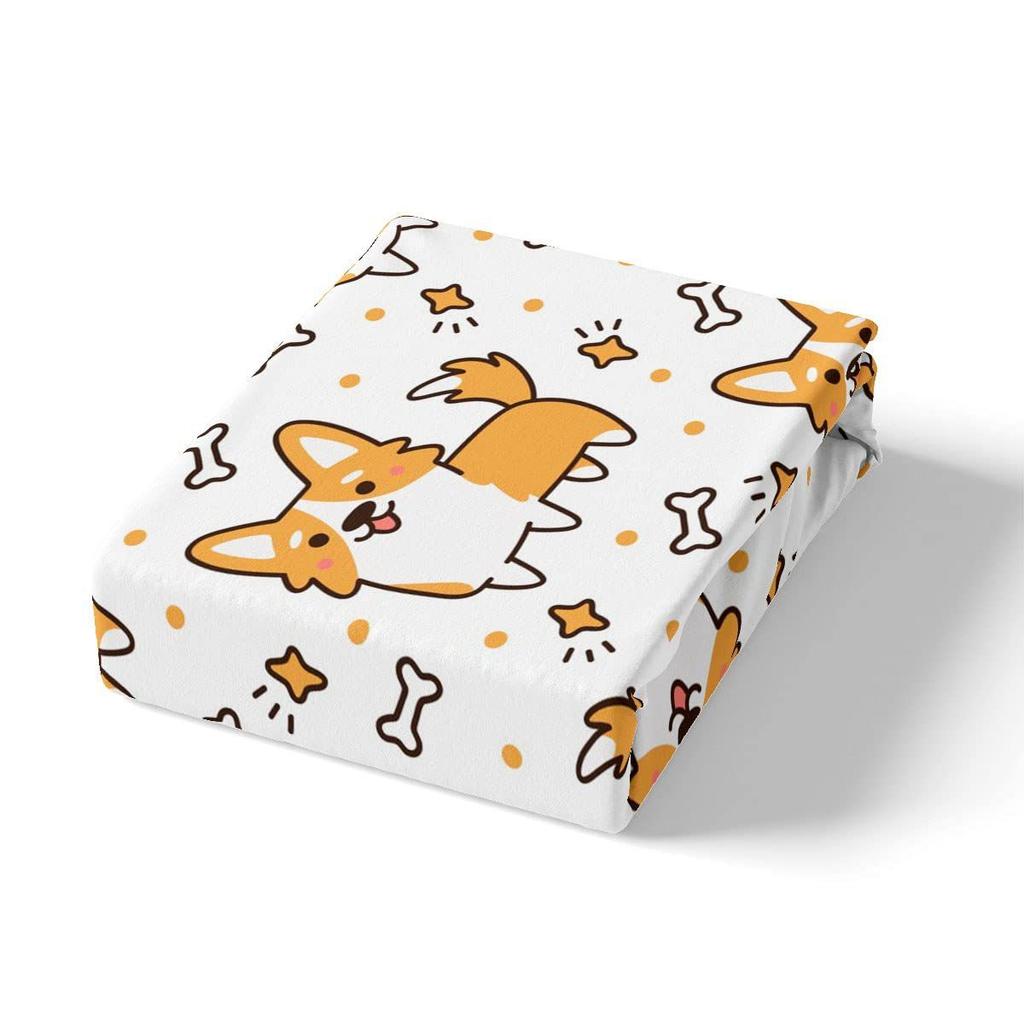 Cute Corgi Children'S Duvet Cover Puppy Bedding Set Kawaii Pet Animal Three-Piece Set