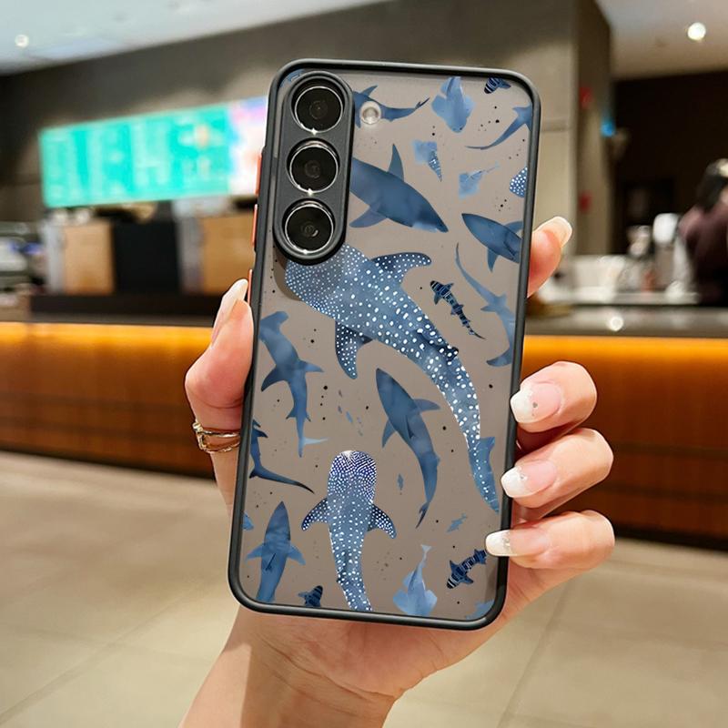 

Чехол с узором из морских ракушек и морских звезд для Samsung S25 S24 Fe S22 Plus Ultra S23 S21 A56 A36 A55 A16 A54 A35 A52 A25 A15 A14 5g A32 4g Матовый жесткий чехол Samsung Galaxy A56 темно-синий