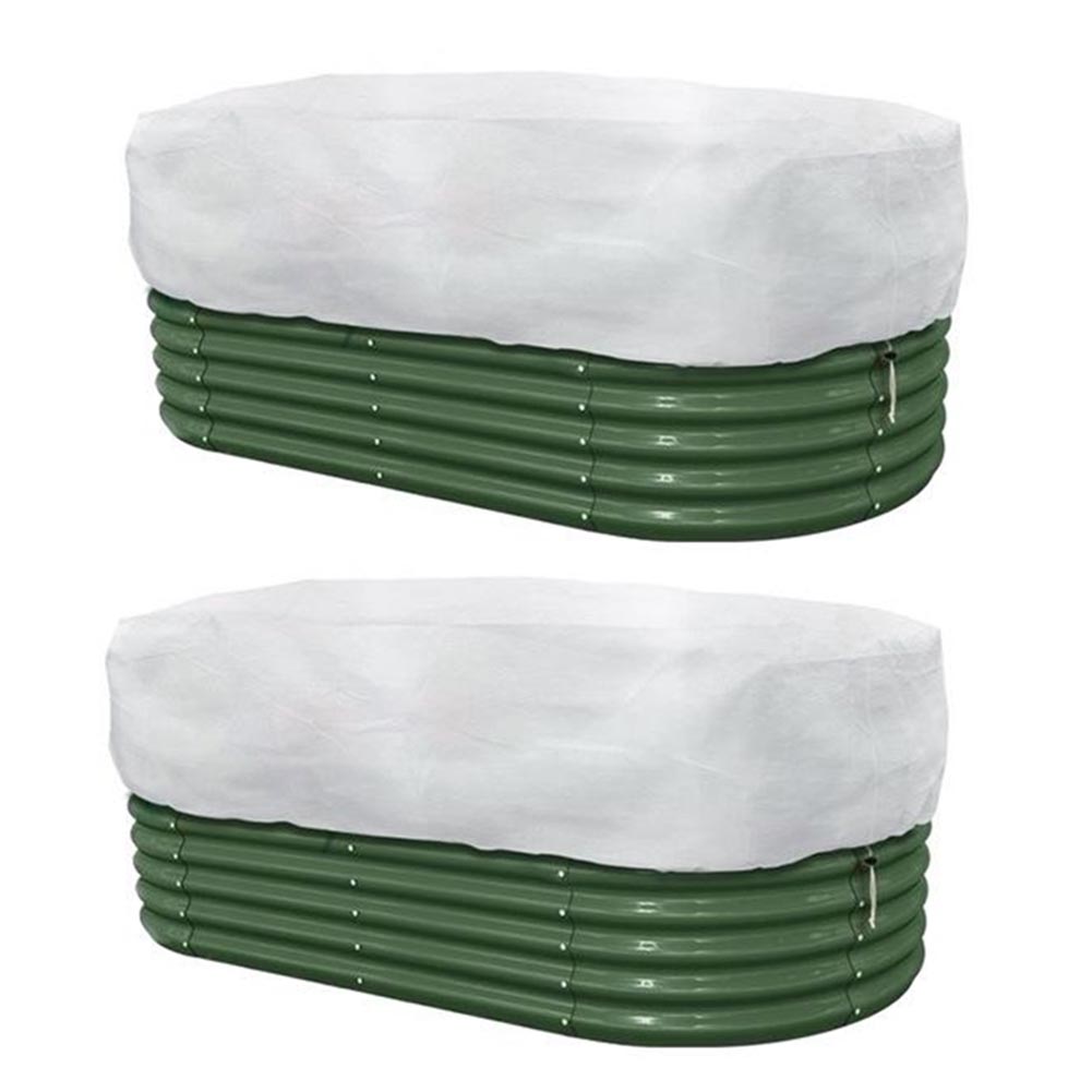 Plant protection covers 2 set for winter with adjustable drawstring fits pots 126x61x50cm made of sturdy non woven fabric