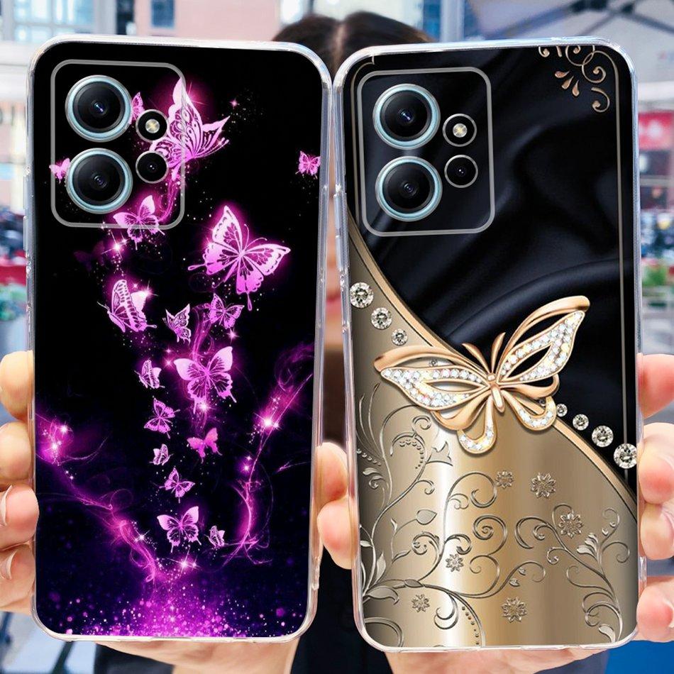 For Xiaomi Redmi Note 12 Case Redmi Note12 4G Global Cute Painted Soft Silicone TPU Phone Back Cover Bumper