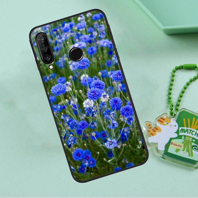 Blue Cornflowers Delphinium For Huawei Nova Y90 Y70 Y60 Y61 Y91 Y72 9 10 SE 12i 12s 11i 5T P60 Pro P20 P30 P40 Lite Case
