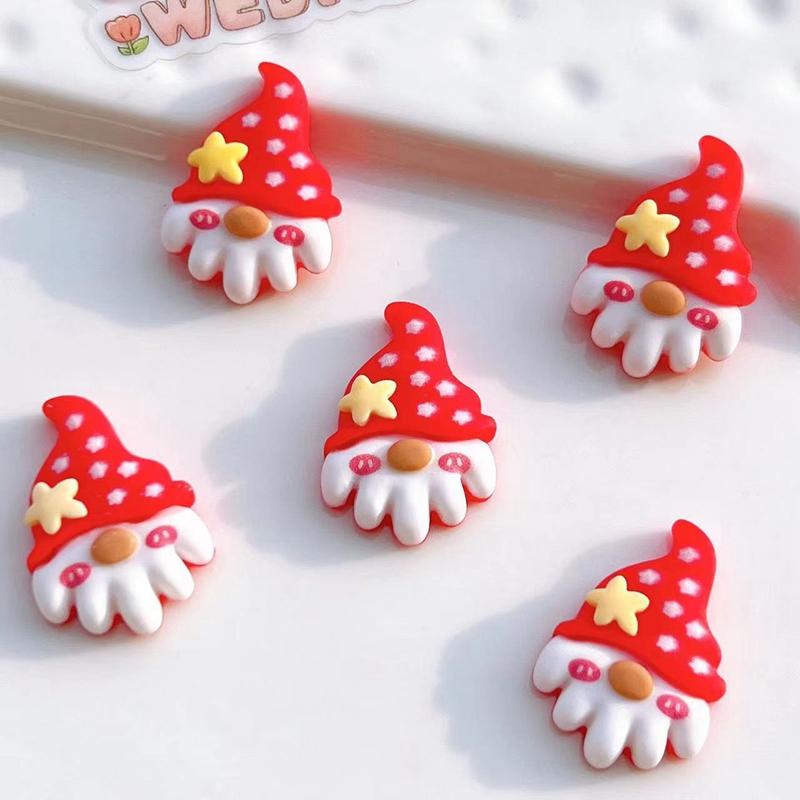 10 Stück Neue Niedliche Mini-Weihnachtsserie Flache Rückseite Harz-Cabochons Scrapbooking DIY Schmuck Handwerk Dekoration Zubehör
