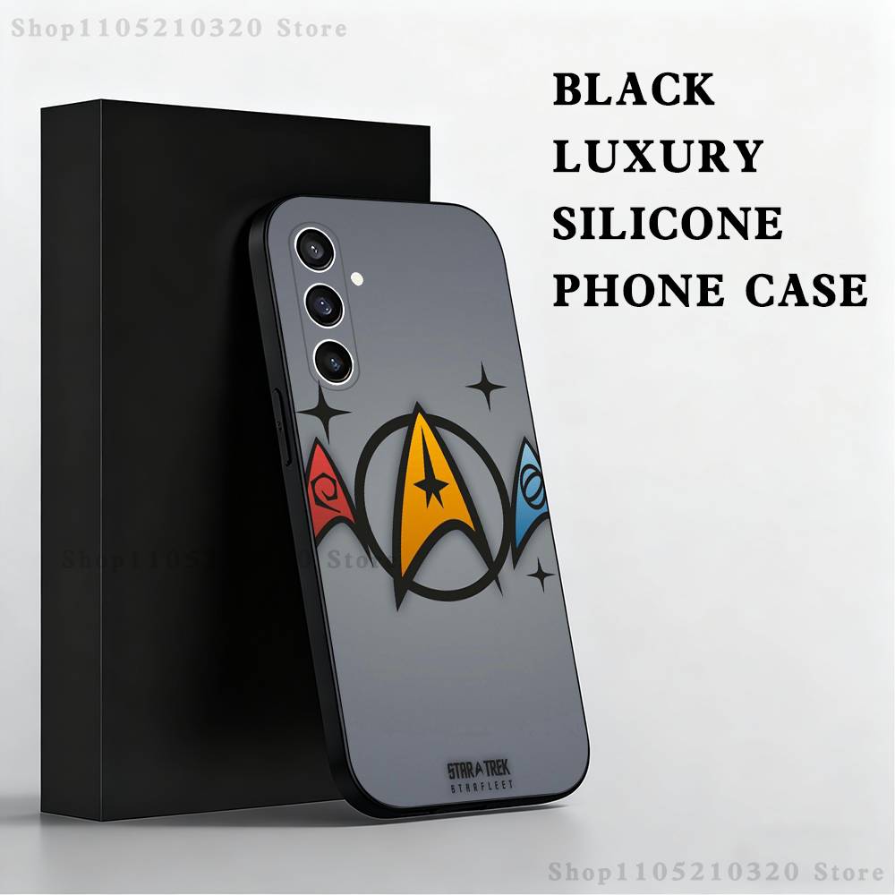 S-Star Trek S-Ships Phone Case For Samsung S25,S24 Ultra,S20,S30 plus,S22 plus,S23,S30 Ultra 5G Silicone Black Shell