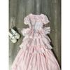 Retro Japanisches Süßes Rosa Puppenkragen Kurzarm Oberteil & Kuchenrock Set für Damen - Sommerkollektion