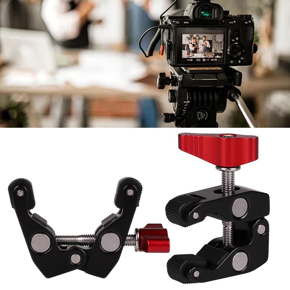 Magic Arm Clamp with 1/4in and 3/8in Thread Clip Photography Super Clamp Super Holder Stand for DSLR Cameras Light Stand