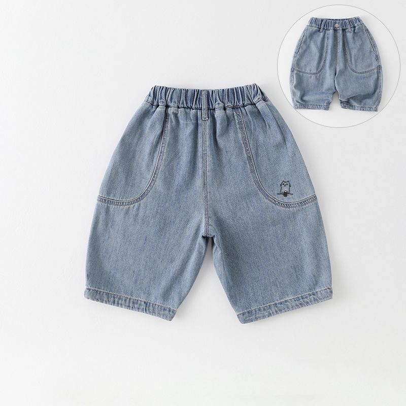 Children's Thin Jeans Summer Versatile Boys' Cropped Pants Summer Baby Thin Pants Trendy