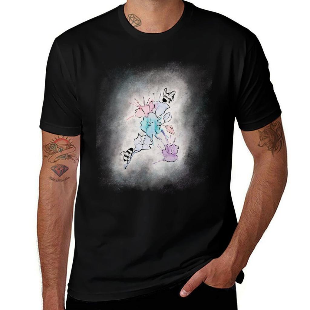 Flowers Bees Tshirt Basic Short Sleeve Tshirt For Unisex