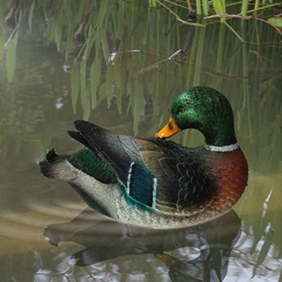 Wild Duck Ornament Realistic Mandarin Duck Statue Floating Resin Artificial Duck Statue Cute Animal Figurine Fish Tank