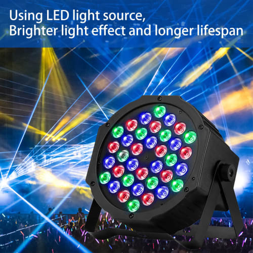 Hosioe 36 LED Stage Light, 7 Modes, 36W, Remote Control, Sound Activated, Auto Play, Upright Par Light for Weddings, Birthdays, Christmas, Holidays, M