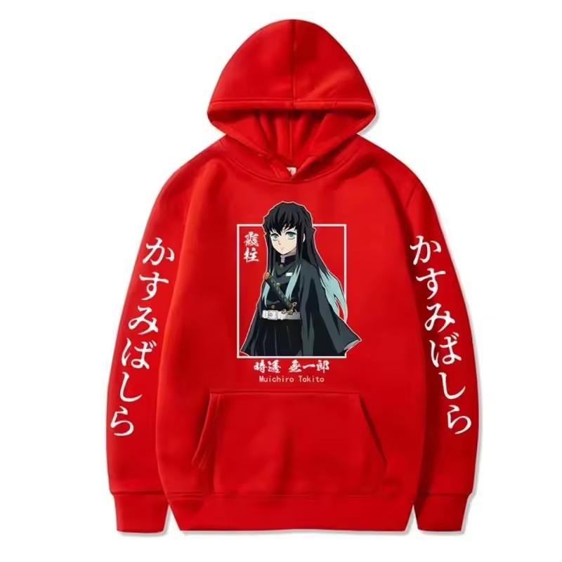 Autumn Winter Warm Anime Muichiro Tokito Print Women Hoodie Unisex Casual Kid Hooded Sweatshirts Tops Oversized Fashion Clothes
