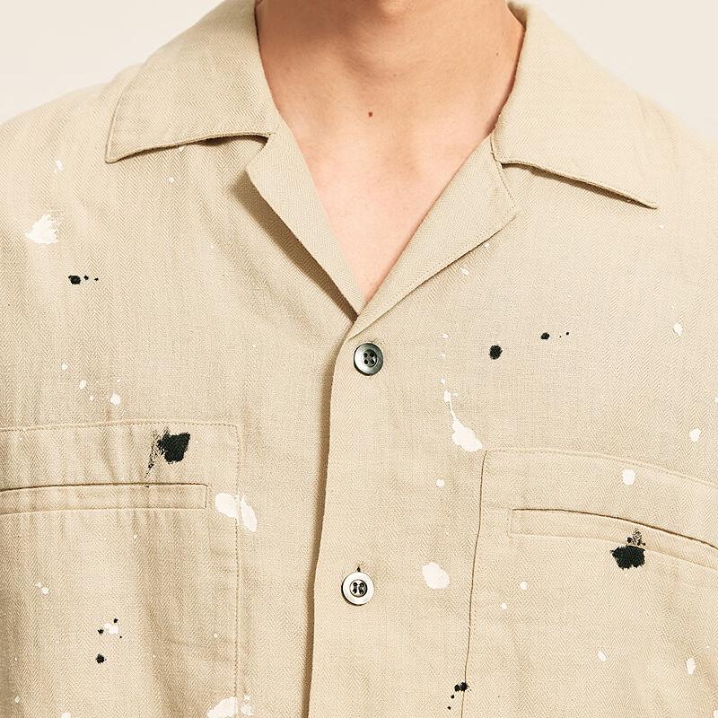 CROQUIS Men's 2025 Fall Oversized Linen Long Sleeve Shirt