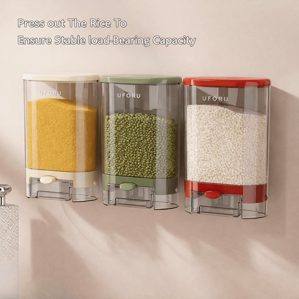 Plastic Sealed Rice Dispenser Wall Mounted Rice Dispenser Tank  Kitchen Accessories