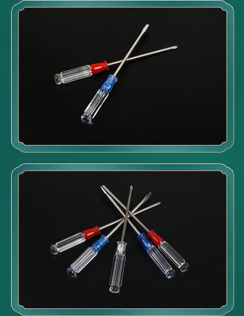 Clear Handle 3MM Mini Crystal Screwdriver - Cross and Flathead