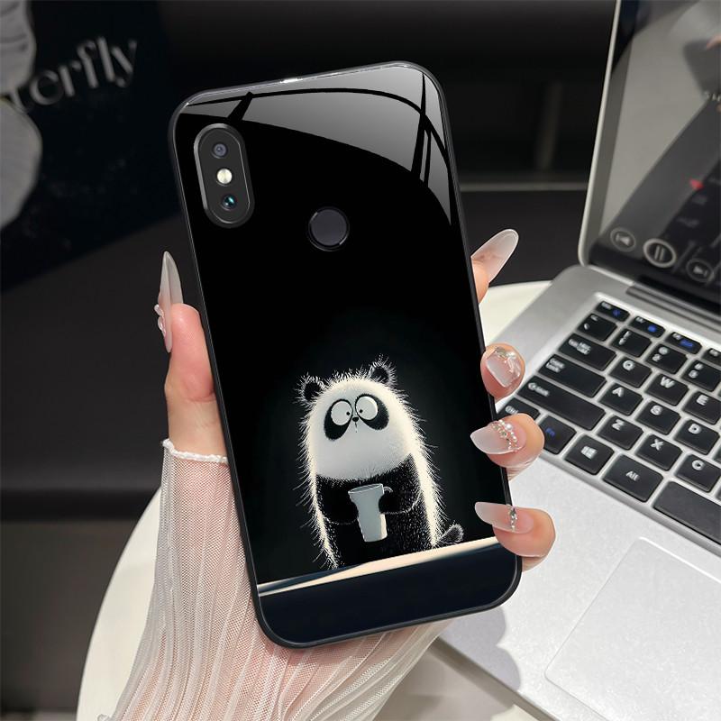 For Redmi Note 5/Note 6 Phone Case Trendy Design Tempered Glass Bumper For Xiaomi Redmi Note 5 6 Pro Full Protection Back Covers