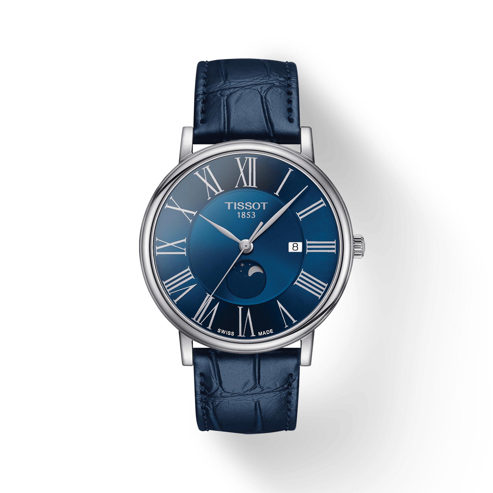 Tissot Leather Strap blue Dial Men s Fashion Watch T122.423.16.043.00 синий