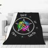 Satanische Wicca-Symbole Ziegen-Decke, Weiche Gemütliche Plüsch- Flanell-Überwurfdecke für Männer Frauen Erwachsene Luxuriöse Warme Decke Heimdekoration