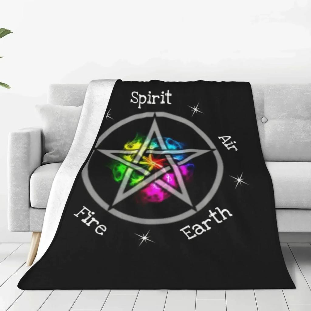 Satanische Wicca-Symbole Ziegen-Decke, Weiche Gemütliche Plüsch- Flanell-Überwurfdecke für Männer Frauen Erwachsene Luxuriöse Warme Decke Heimdekoration