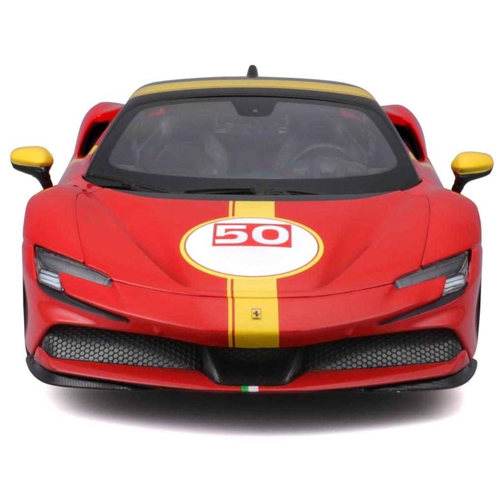 Bburago Scale Ferrari SF90 Stradale Assetto Fiorano Red Race Sports Car Diecast Model Car Finished Product 1/18 #50 / 18-16021