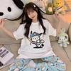 Women's Summer Cartoon Pajamas: Loose-Fit, Short-Sleeved, Casual National Tide for Cute Home Wear
