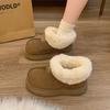 Women's Large Size Soft Sole Heightening Warm Fur One Winter Fur Mouth Non-slip Wear Snow Boots Plush Lining Outdoor Sports Cotton Boots