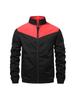 European-American Color Block Men's Stand-Up Collar Jacket - Trendy Autumn/Winter Outerwear