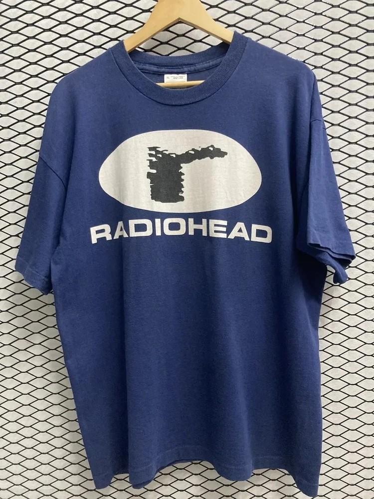 

Radiohead band short sleeve navy color Unisex T shirt Men Women S5XL Unisex T-Shirt XL