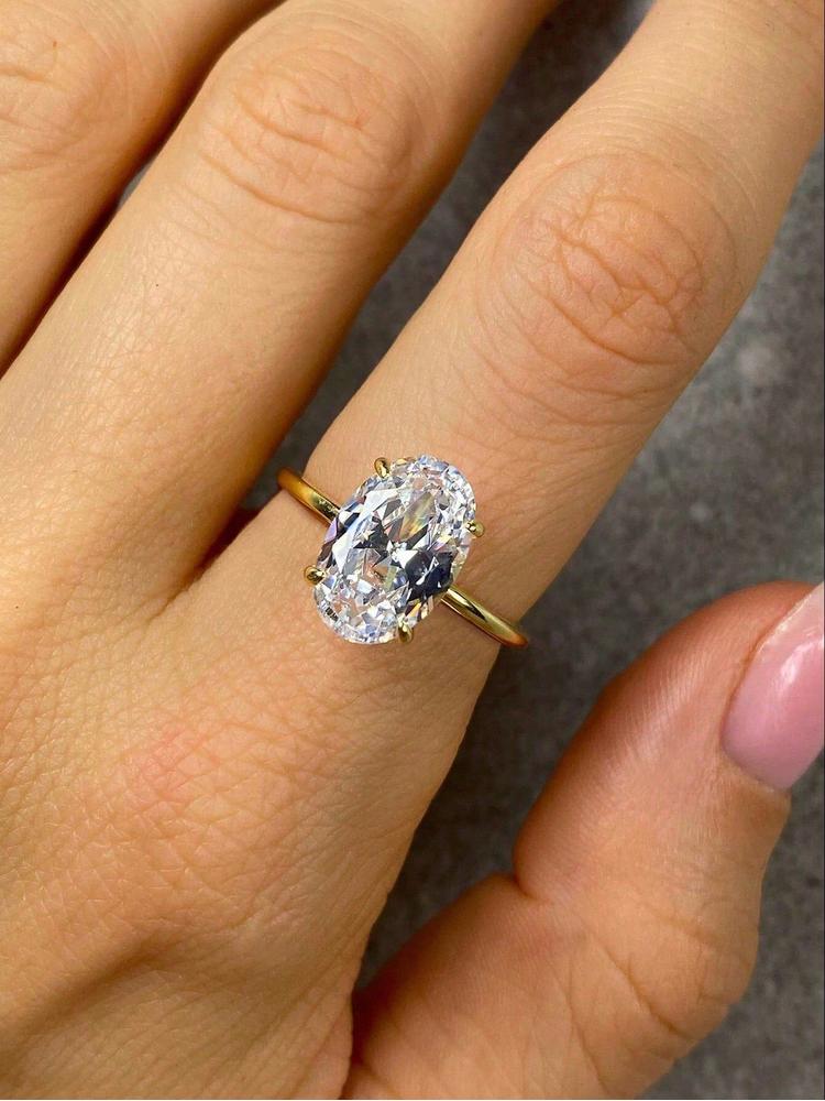 925 Silver Zirconia 1-3CT Gorgeous Shiny Oval Stone Ring For Women Engagement Wedding Luxury High Quality Fine Jewelry