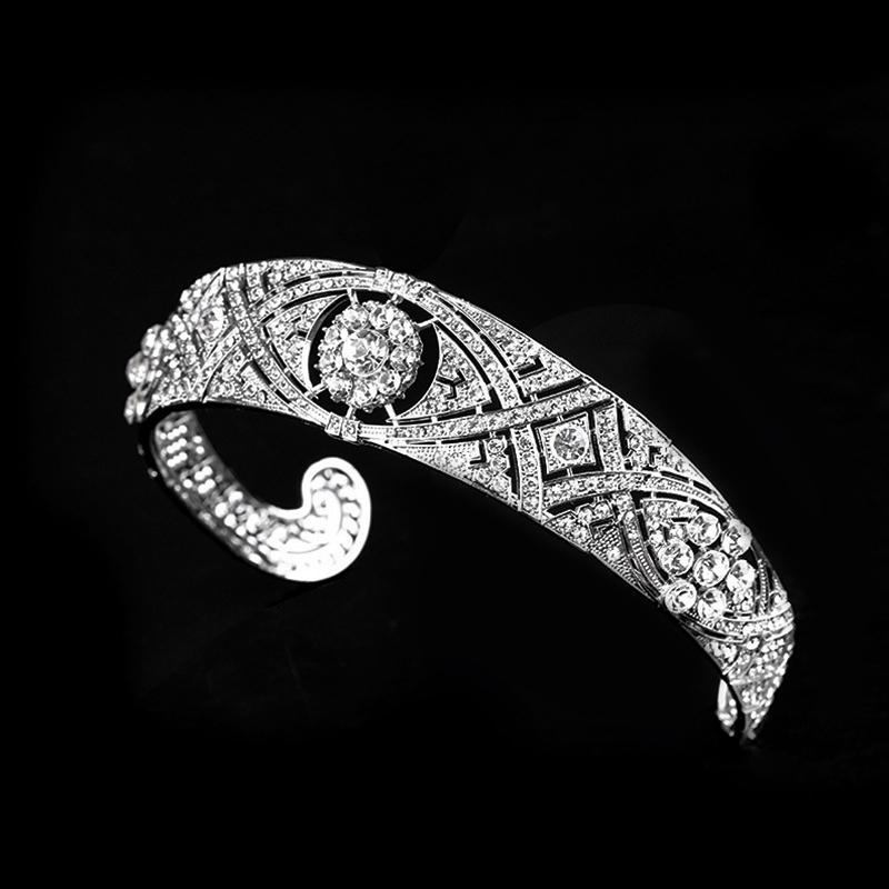 1Pc Crystal Hair Band Wedding Beautiful Alloy Silver Crown Rhinestone Bridal Tiara