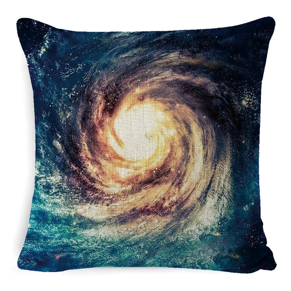 Nordic Sofa Pillow Light Luxury Style Living Room Bedside Cushion Cosmic Scenery Linen Pillow Case Without Core Waist Pillow