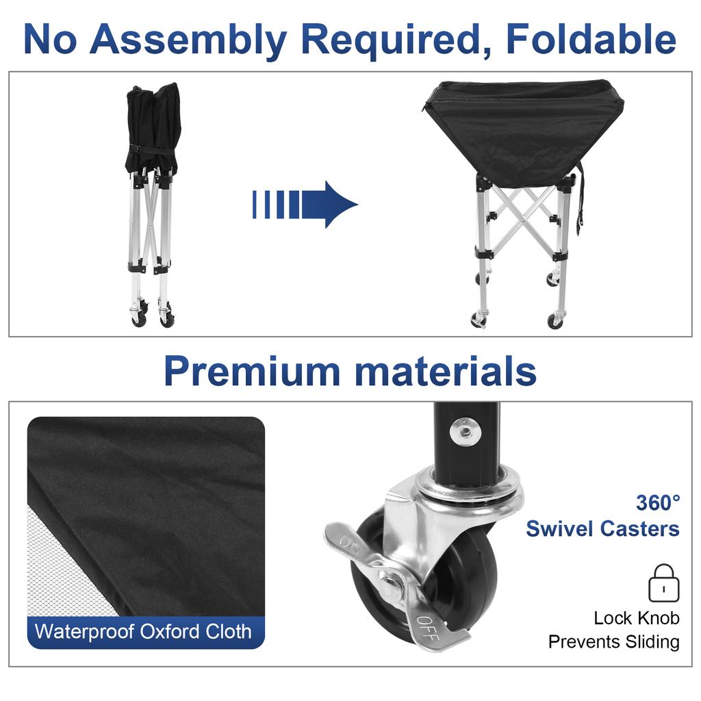 Collapsible Hammock Ball Cart with Wheels Rolling Collapsible Cart Large Capacity for Easy Storage and Transport