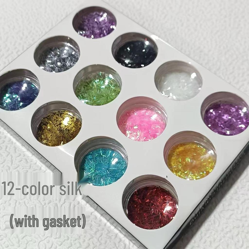 12-Color Crystal Nail Powder Glitter Set