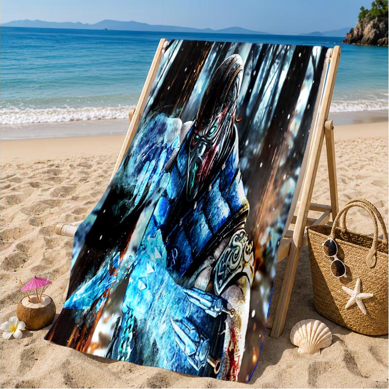 Powerful Warrior Kombat Beach Towel, Microfiber Beach Towel, Perfect For Pool, Beach, Travel, Home Decor Beach Party Fan gifts
