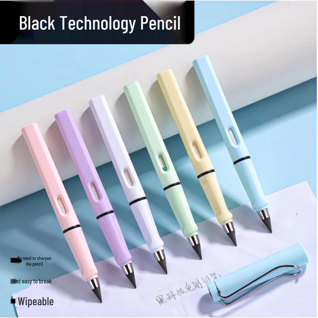 Eternal Black Technology Pencil: No Sharpening, HB Lead, Endless Writing Design