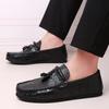 Leather Men Casual Shoes Italian Men Loafers Moccasins Slip on Men's Flats Breathable Male Driving Shoes Lightweight Boat Shoes