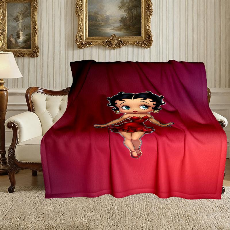 1pc Easy-Care Betty Boop Blanket, Perfect for Couch, Bed, Home, Travel & More, Warm & Durable Printed Blanket
