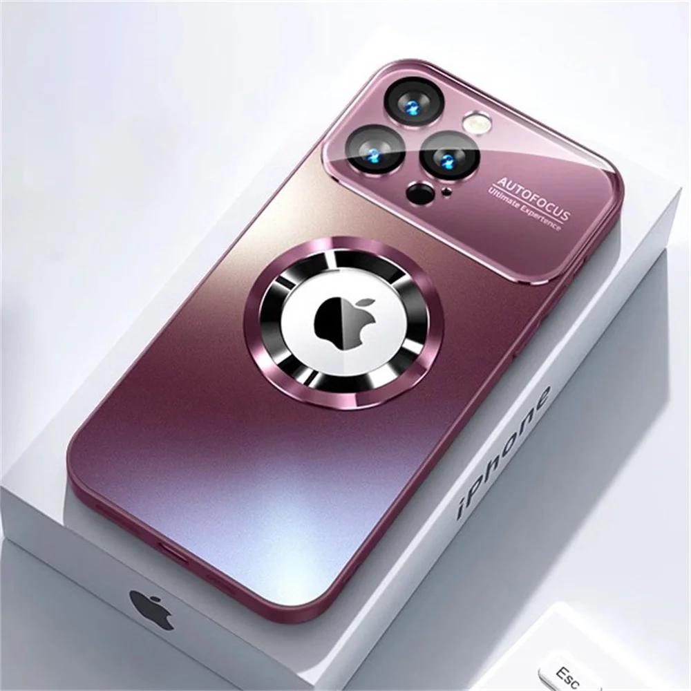 

Розкішний матовий магнітний чохол для телефону для iPhone 16 15 11 12 13 14 Pro Max Повний захист камери Силіконова рамка Матова задня кришка Ковпак For iPhone 16 Pro Max