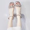 Sandals for Women 2025 New Summer Fairy High Heels for Women's Middle Heel Thick Heel Straight Strap Sandals Sandalias De Mujer