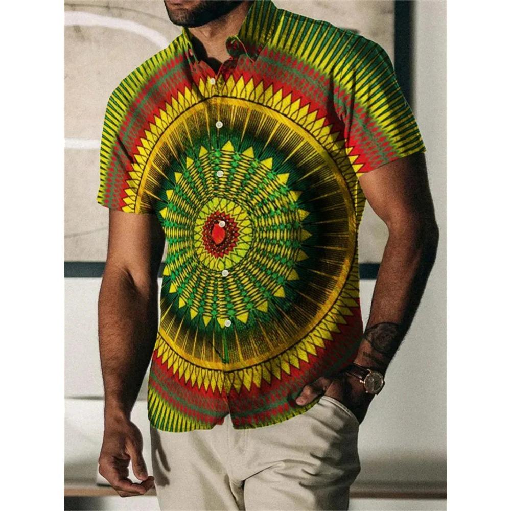 Rainbow 3D Print Unisex Hawaiian Shirt Short Sleeve