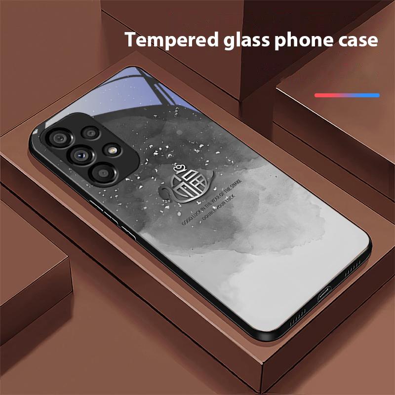 Sending Blessings For Samsung Galaxy S 8 9 10 20 Plus 21 FE 22 23 24 Ultra S7 Edge Black Tempered Glass Phone Case Hard Shell