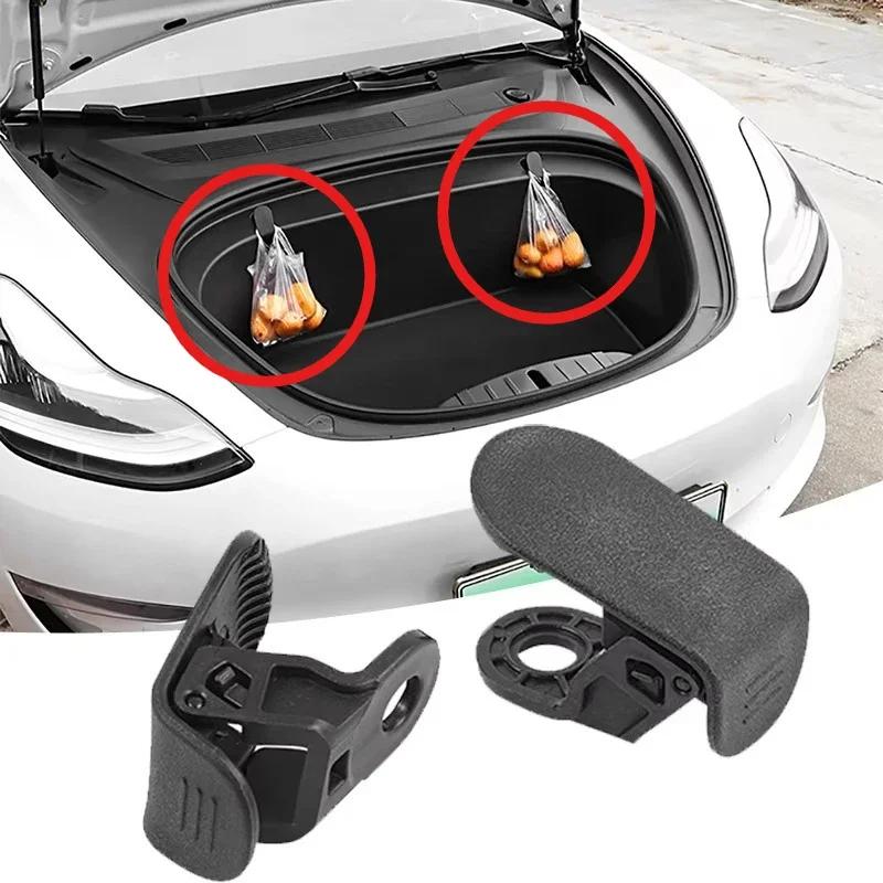 2Pcs Car'S Front Trunk Hook Eject Clip Installation Car Spare Box Hook For Tesla Model 3 - Abs Auto Interior Accessorie