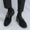 Fashion Luxury Fashion Designer New Pointed Suede Leather Casual Shoes For Men Brown Black Blue Loafter Formal Wedding Dress Homecoming
