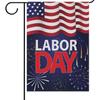 Wamika Happy Labor Day Garden Flags 12 X 18 Double Sided, Celebrate Labor Day Firwork Patriotic USA Flag Polyester Banner for Home House Outdoor