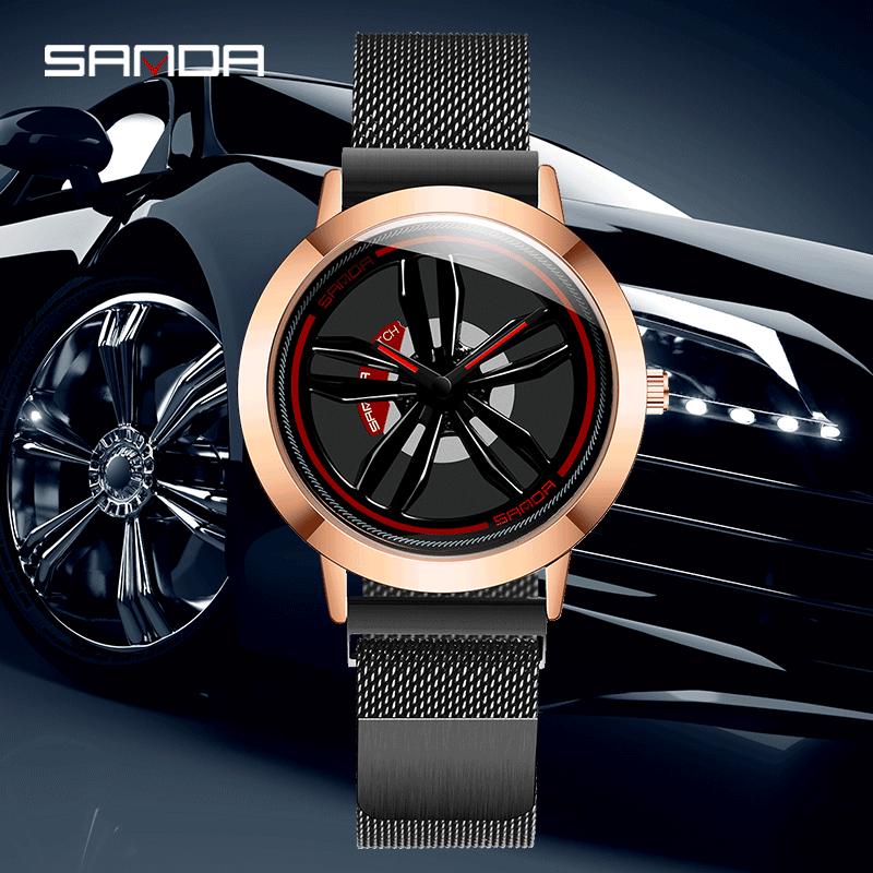 Sanda Men's Korean-Style Fashion Watch with Milanese Mesh Band - Waterproof Quartz
