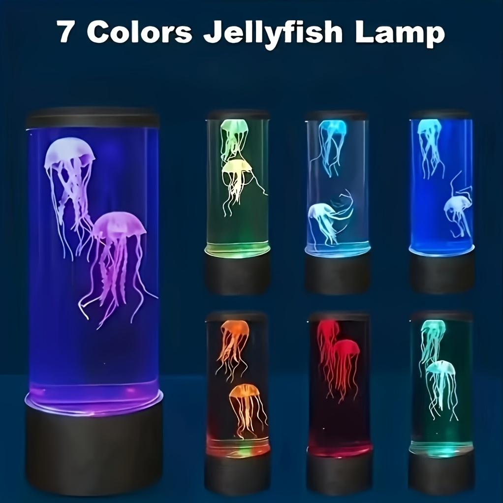 7 Colors LED Jellyfish Lava Lamp Creative Ocean Themed Mood Night Light USB Powered Desktop Decor Lamp for Home Decoration Gift