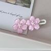 New Y2K Resin Cherry Blossom Hair Clips for Women Sweet High-End Solid Color Duckbill Clip Delicate Temperament Hair Accessory