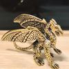 1PC Vintage Brass Fierce Dragon Figurine, Antique Mythological Western Dragon Desktop Decoration Ornament