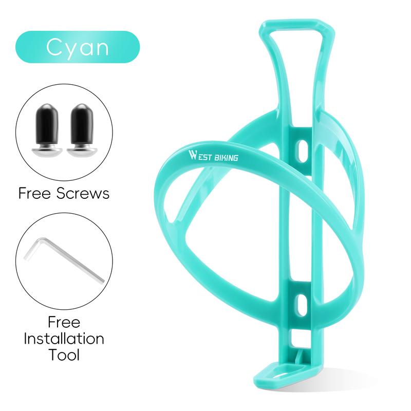 WEST BIKING Bicycle Bottle Holder Integrated Surround Stable Fit Bike Kettle Cage PC Lightweight Buckle Design Bike Bottle Stand 6