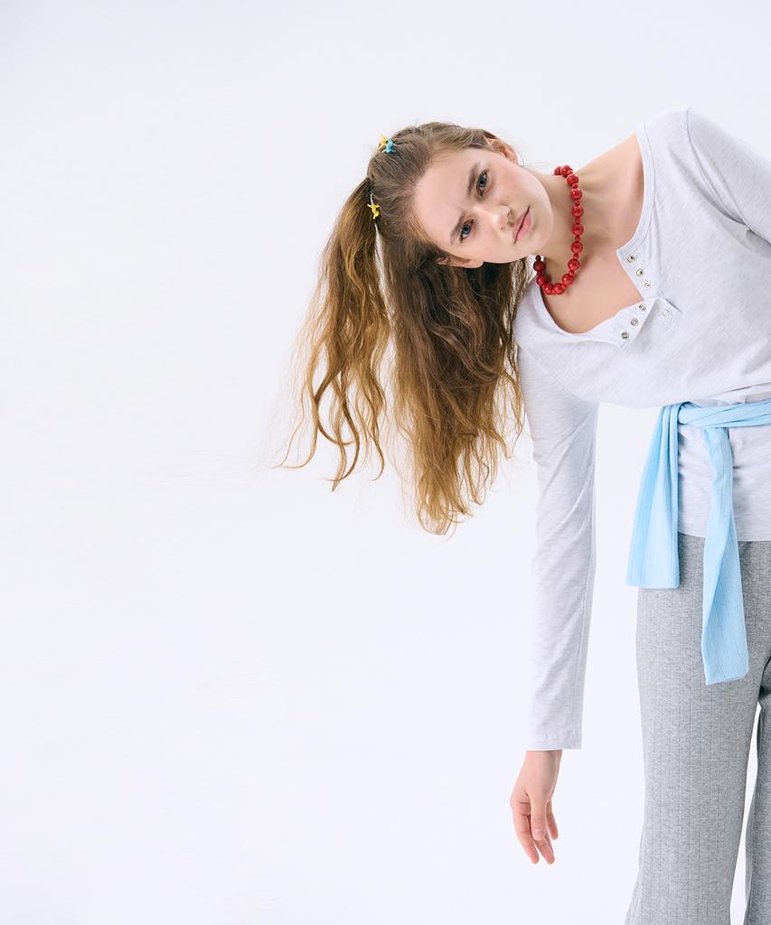 JUNEJUNE SPACE Eyelet Jersey Pants_Grey