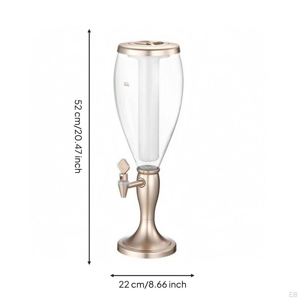 Illuminated Beer Dispenser Column Ice Light Single